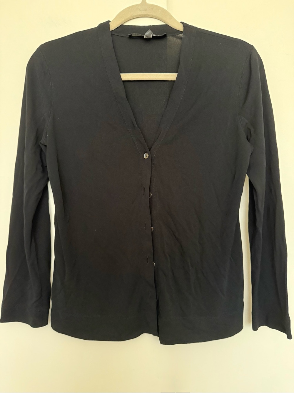 Vintage 90s Y2K Lida Baday Black V-Neck Button Front Slinky Cardigan Flowy Top M